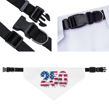 Clip on Pet Bandana — 250th 4th of July Patriotic Dog Bandana