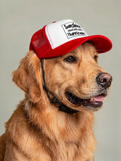 PET Trucker Hat - Sunshine Mixed with a Little HURRICANE Dog Foam Cap