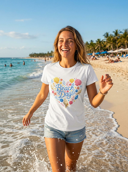 Beach Days heart seashells T-Shirt