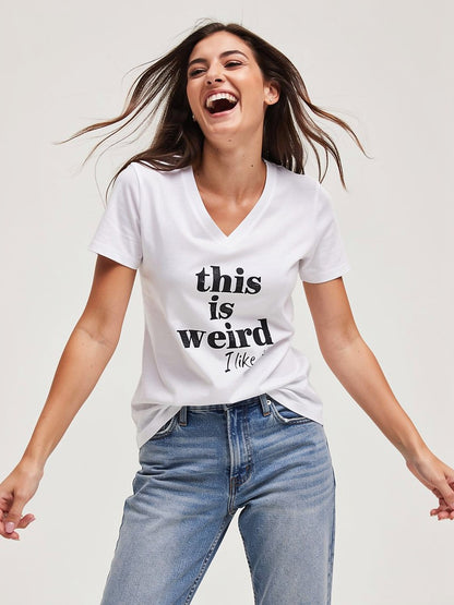 this is weird I like it V-Neck T-Shirt
