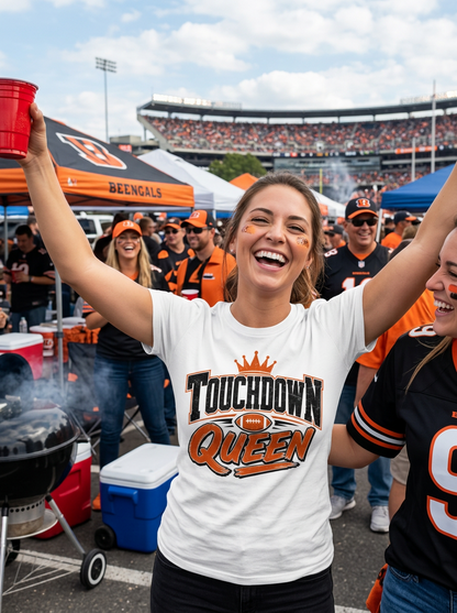 Touchdown Queen T-SHIRT Football Season Tailgate Time