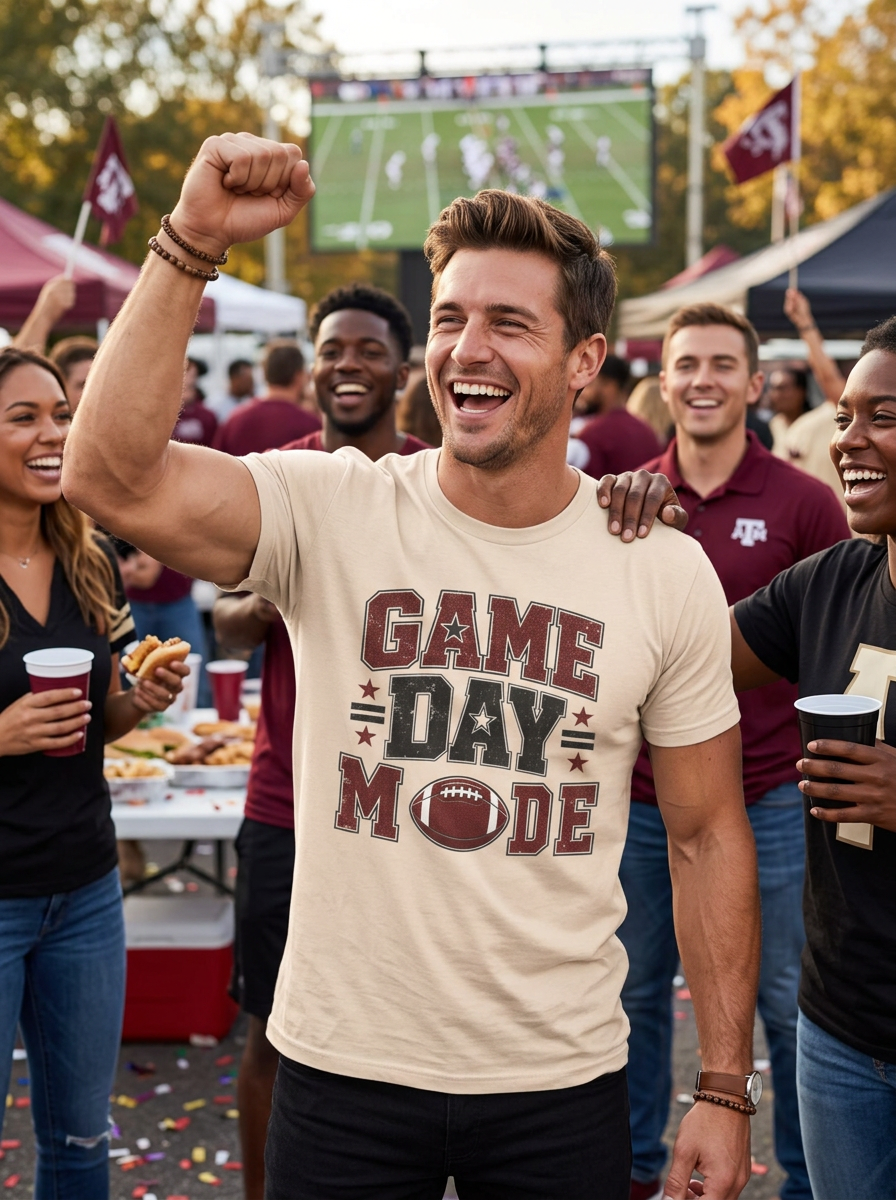 Game Day Mode Football T-Shirt