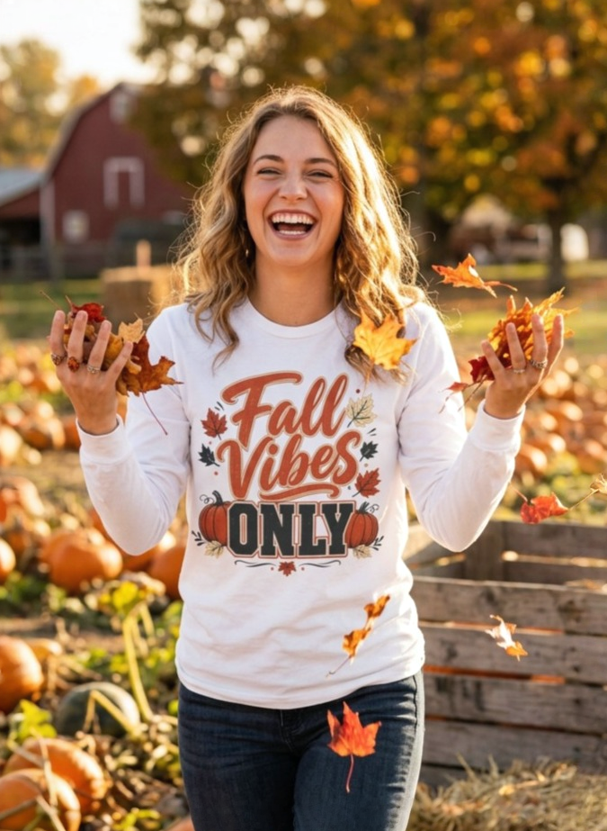 Fall Vibes Only Long Sleeve T- Shirt - Lots of Colors