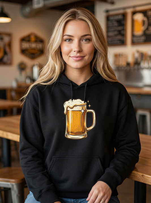 Beer Mug Hoodie — Cozy Beer Graphic Pullover for Brewers & Pub Lovers