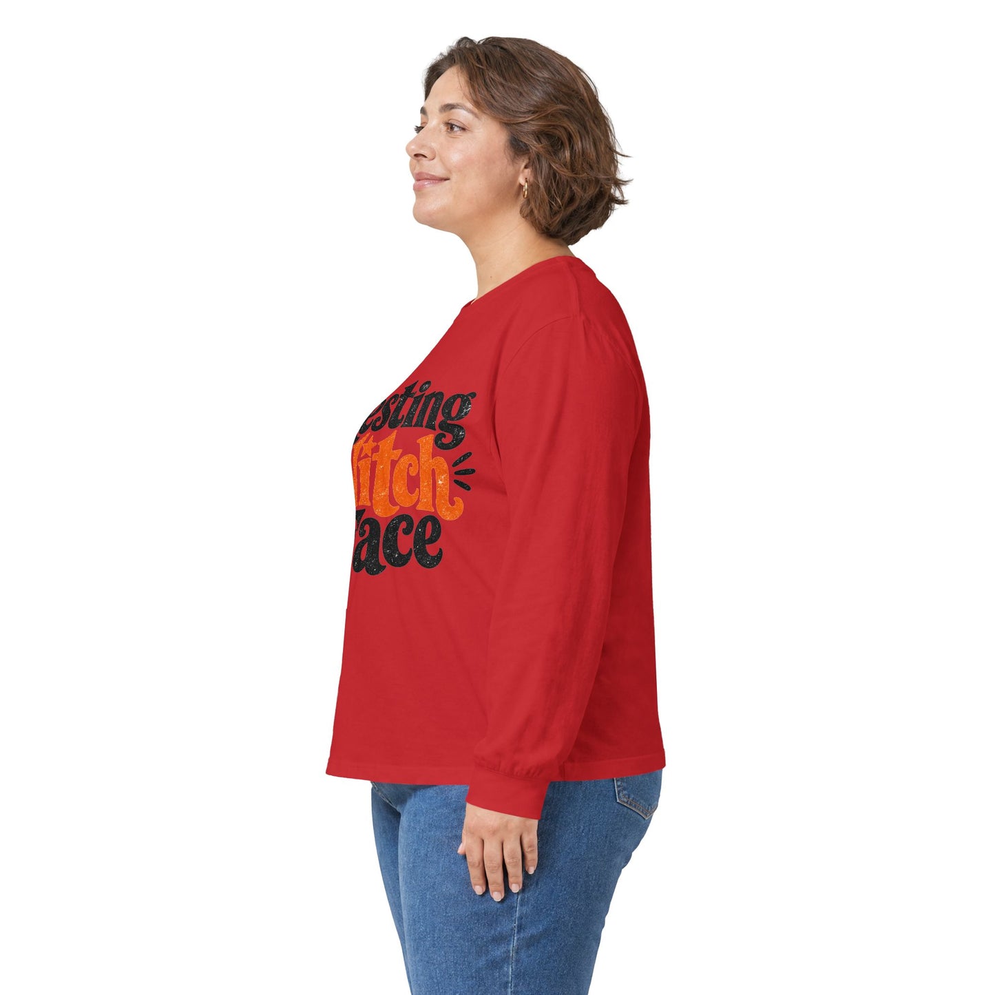 Resting Witch Face Long Sleeve T-Shirt — Funny Halloween Witch Shirt