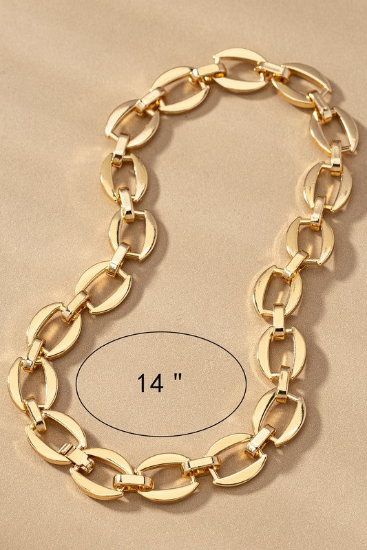 unique brass chunky chain necklace