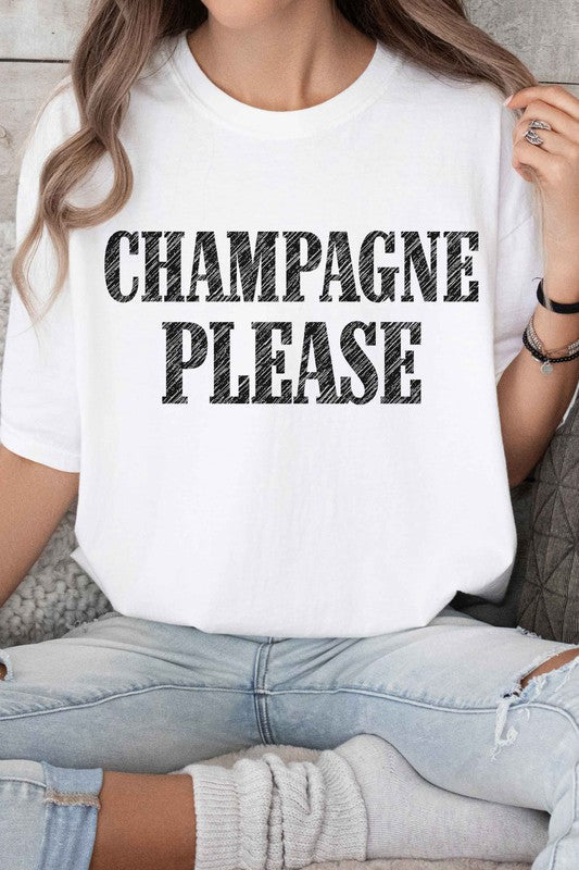 CHAMPAGNE PLEASE GRAPHIC TEE