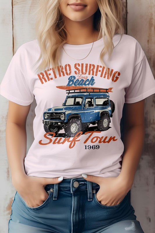 Retro Surfing Long Beach Graphic Tee