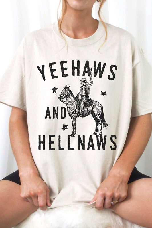 YEE HAWS AND HELL NAWS COUNTRY GRAPHIC TEE
