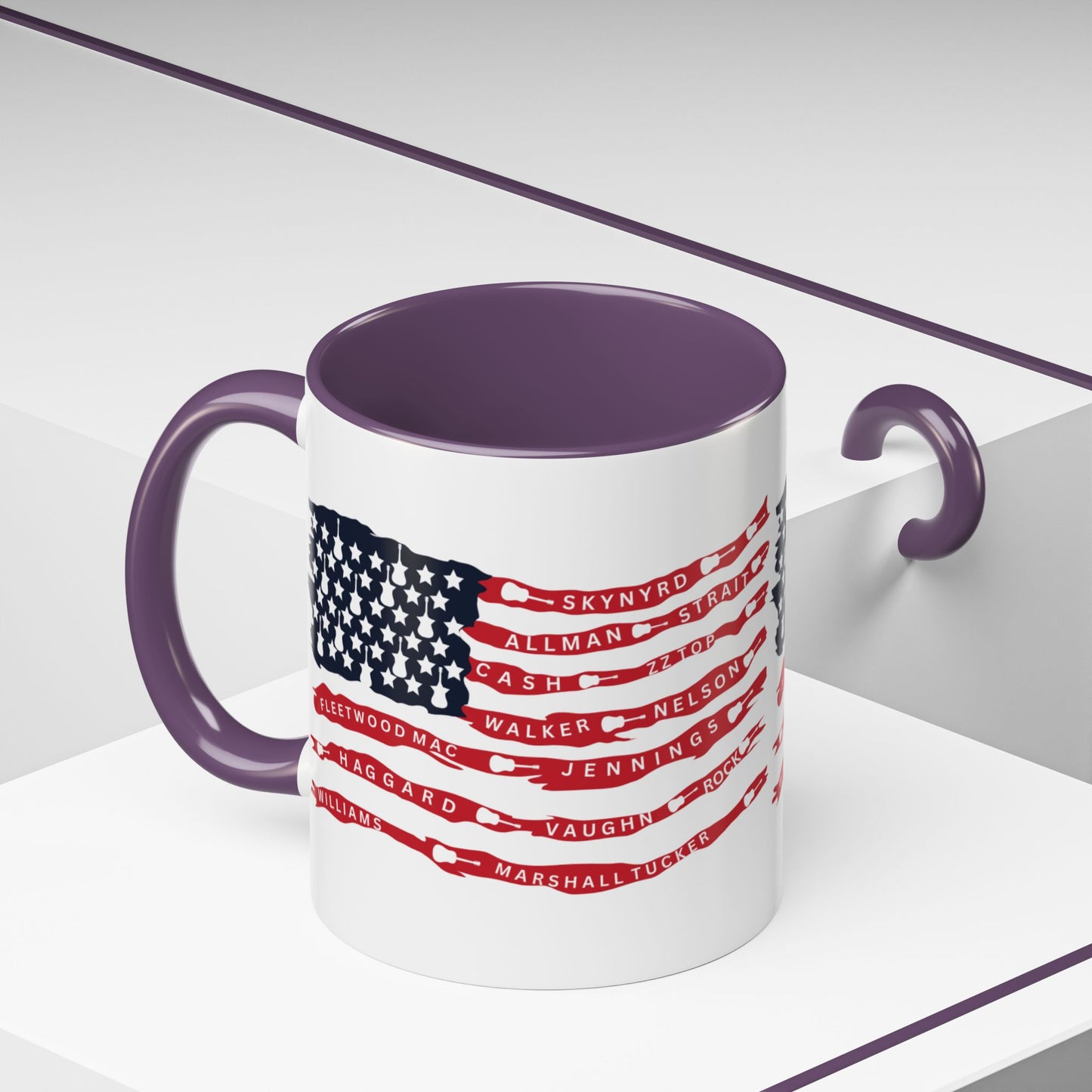 OG Southern Rock Bands & Country Greats USA Flag  Mug  11 or 15oz Coffee Cup