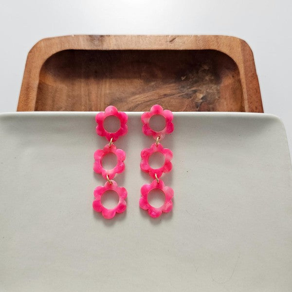 Delilah Earrings - Hot Pink