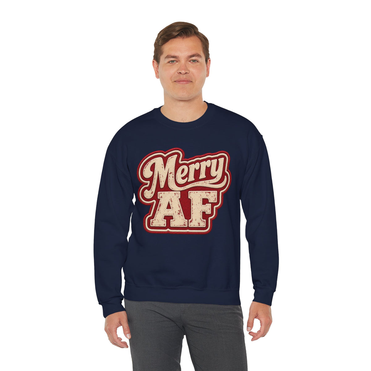 Merry AF Sweatshirt – Funny Retro Holiday Crewneck