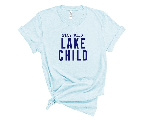 Navy Print - Stay Wild Lake Child Graphic Tee
