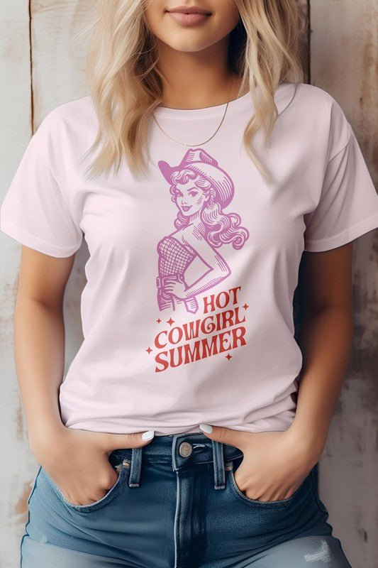 Hot Cowgirl Summer, Retro Western Graphic Tee