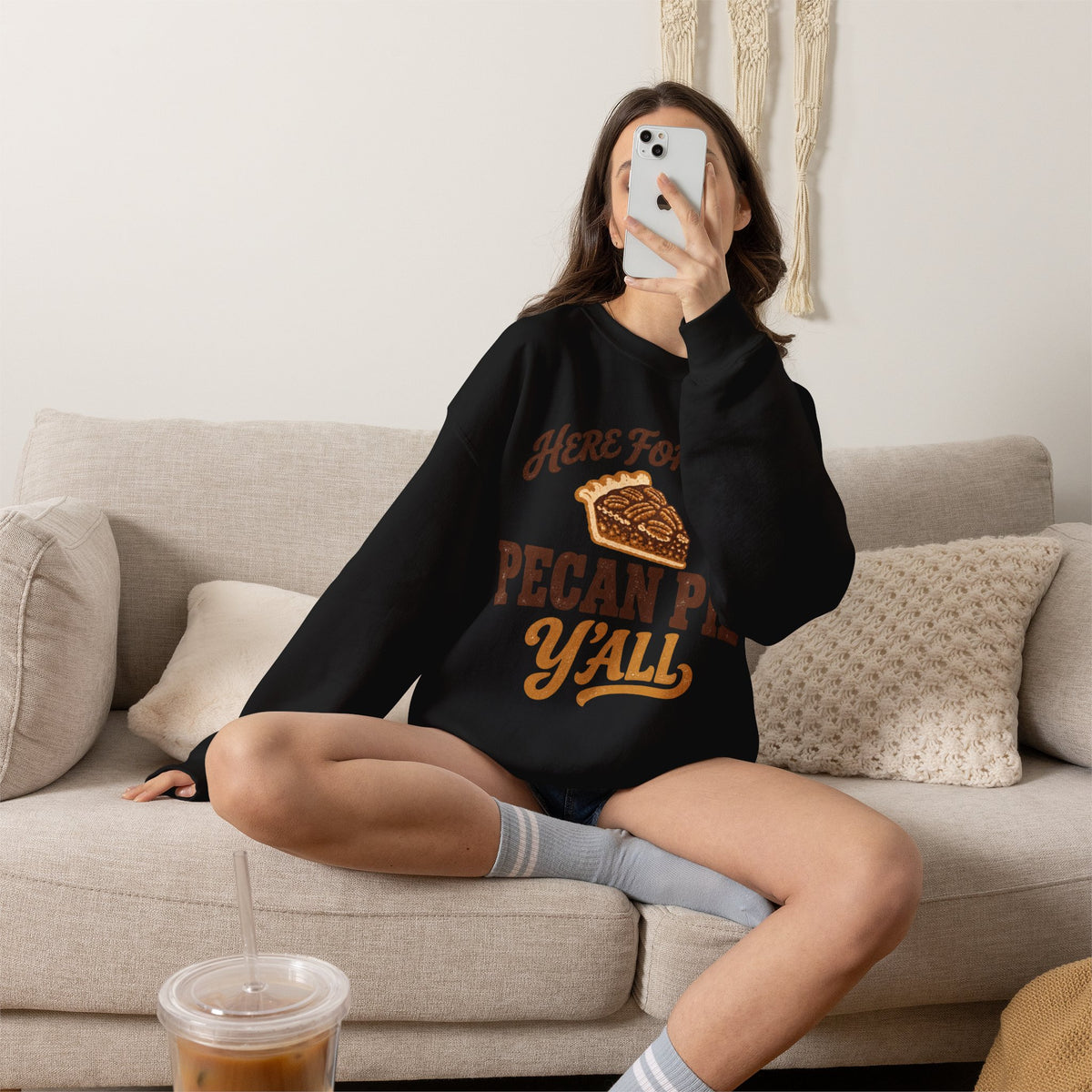 Here for the Pecan Pie Y'all Thanksgiving Sweatshirt
