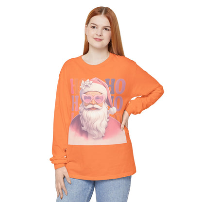 Christmas Santa HO HO HO Long Sleeve T-Shirt - Lots of Color Choices