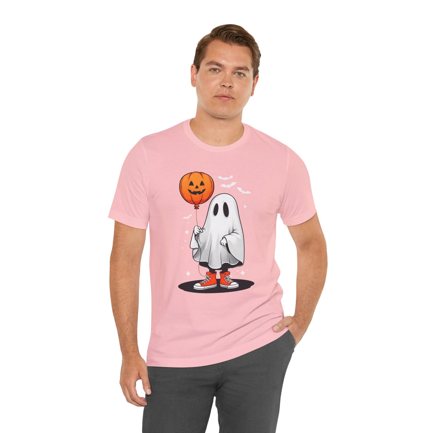 Ghost Tee with Orange Hightops and Pumpkin Balloon