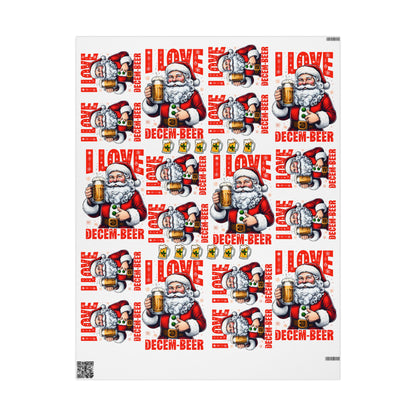 Funny Christmas Wrapping Paper I love DECEM-BEER