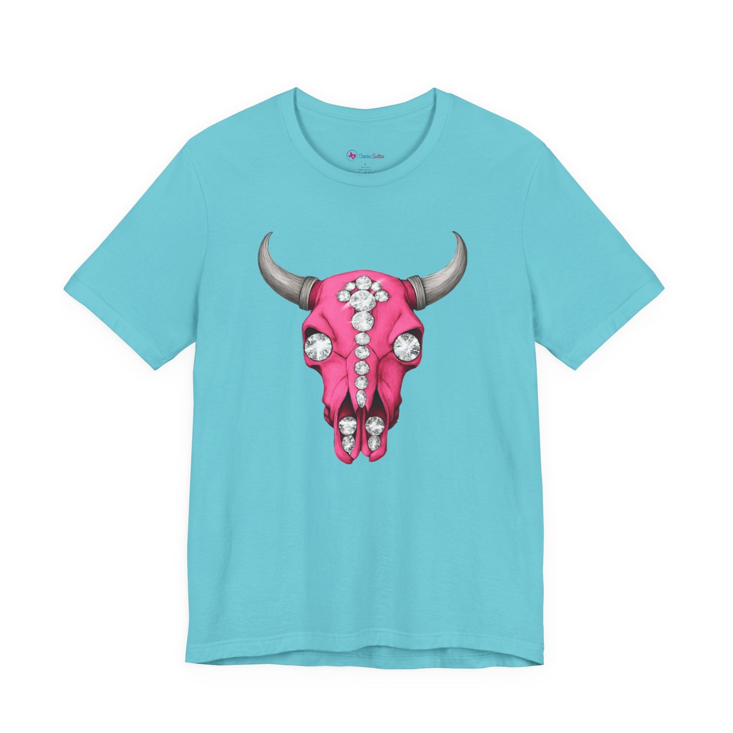 Pink Jeweled Bull Skull Tee – Western Cowgirl Graphic T-Shirt