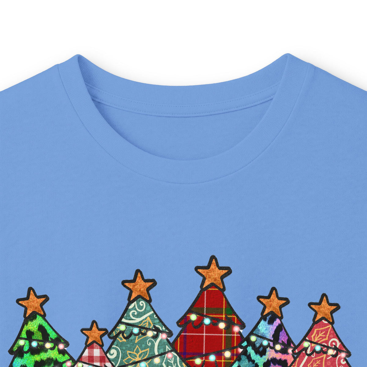 Colorful Plaid Christmas Trees T-Shirt Long Sleeve