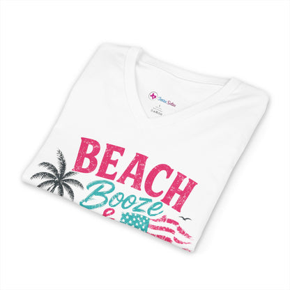 Beach Booze & Besties V-Neck T-Shirt