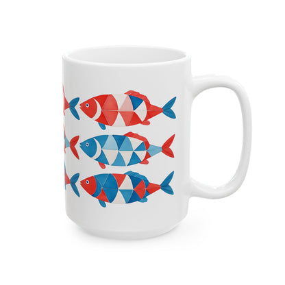 Colorful Fish Ceramic Mug - Fun Ocean-Inspired Coffee Cup