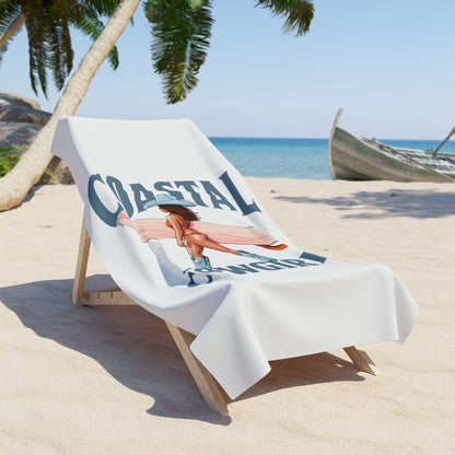 Coastal Cowgirl Beach Towel — Surfing Western Vibes Palm‑Beach Towel