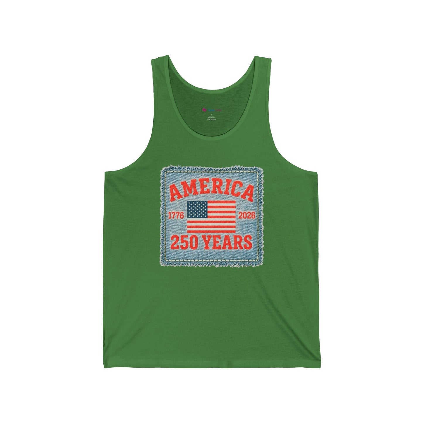 America 250 Years Flag Patch tank tops