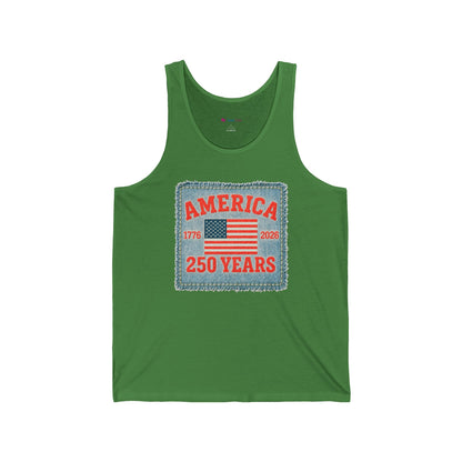 America 250 Years Flag Patch tank tops