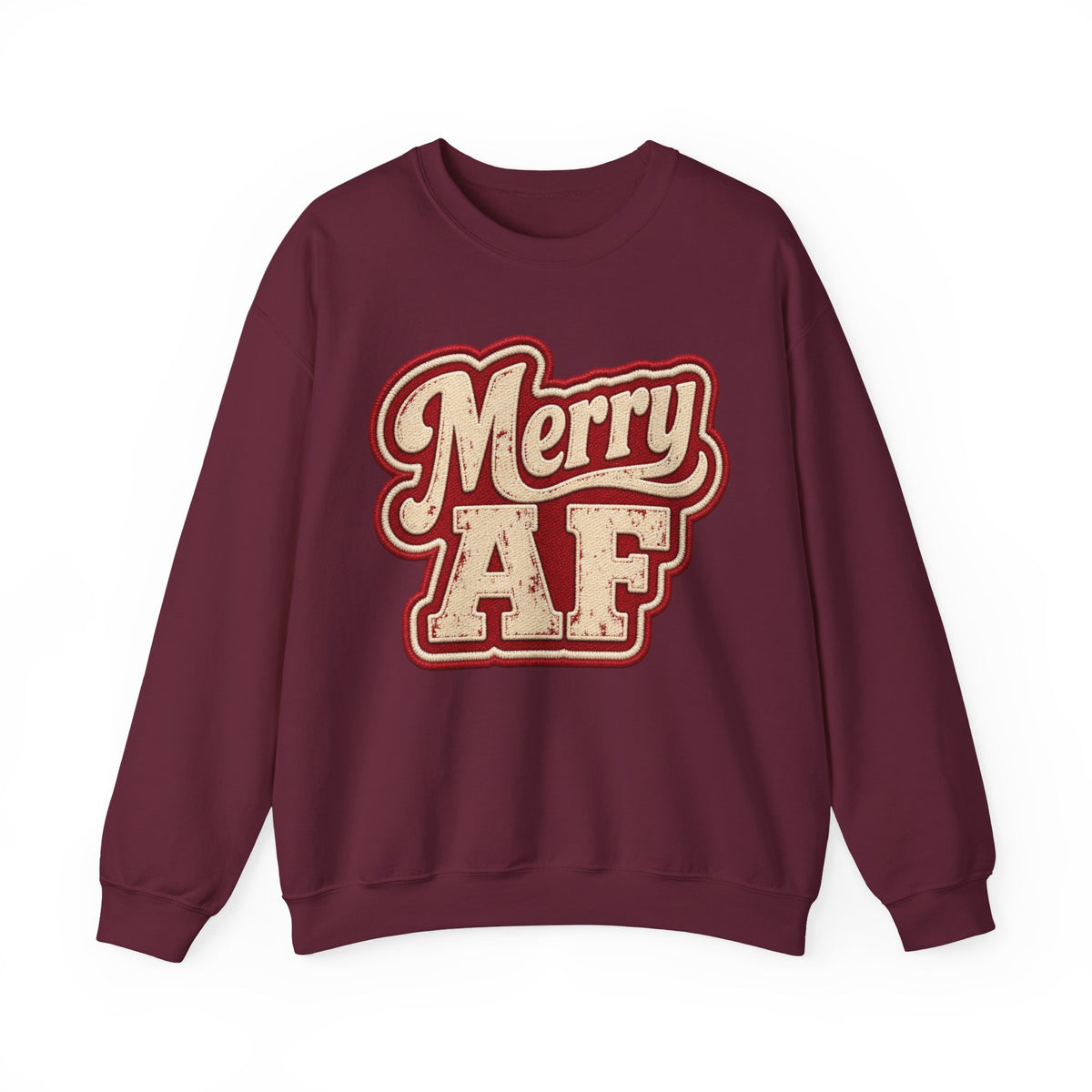 Merry AF Sweatshirt – Funny Retro Holiday Crewneck