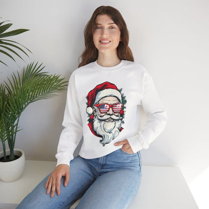 Christmas Santa Sweatshirt with USA Shades