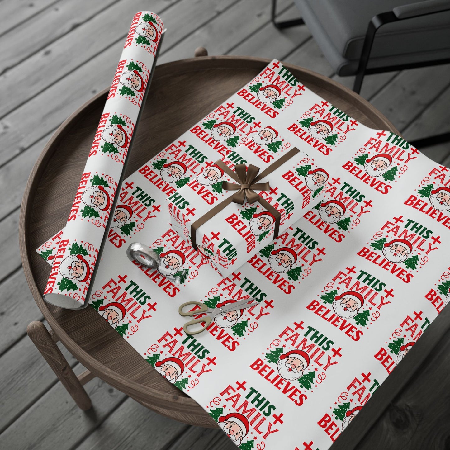 Christmas Wrapping Paper Roll This Family Believes Santa Claus Holiday Gift Wrap