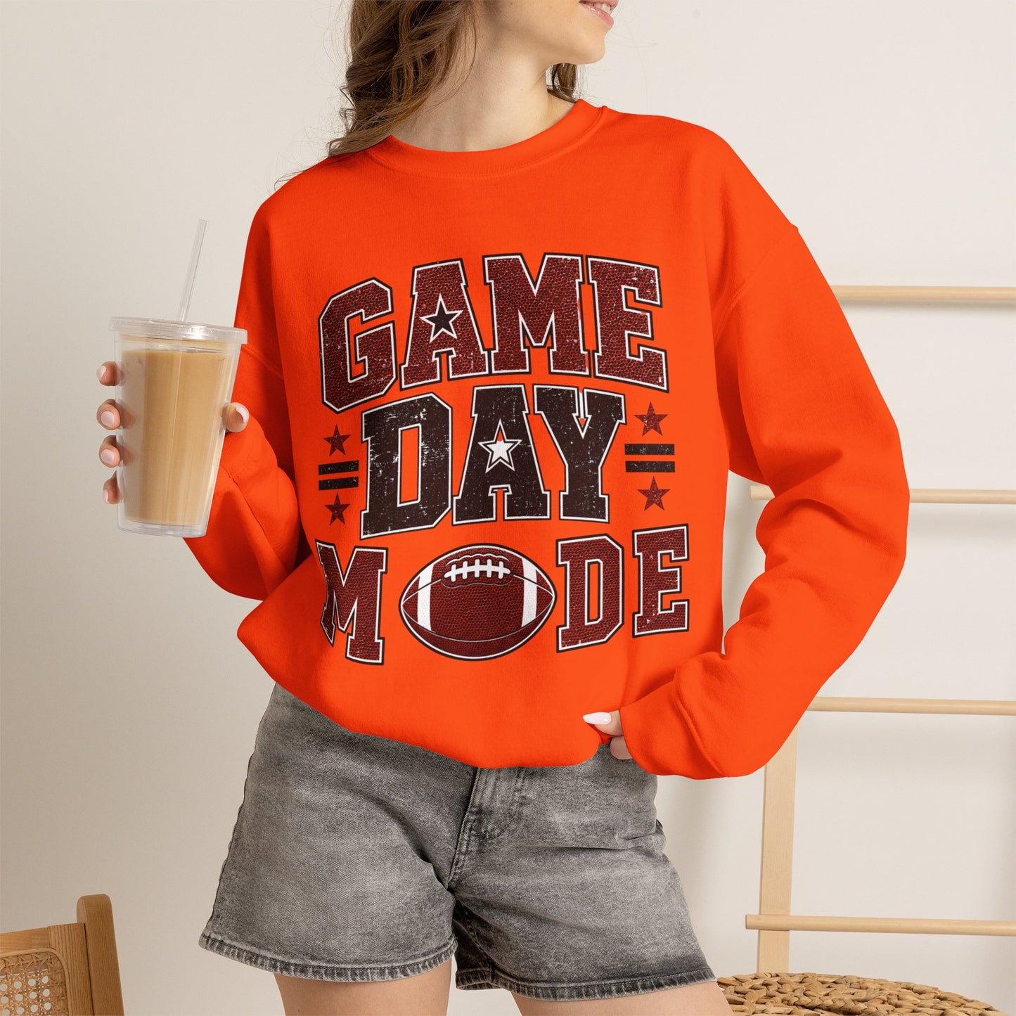 Game Day Mode Sweatshirt — Football Fan Crewneck
