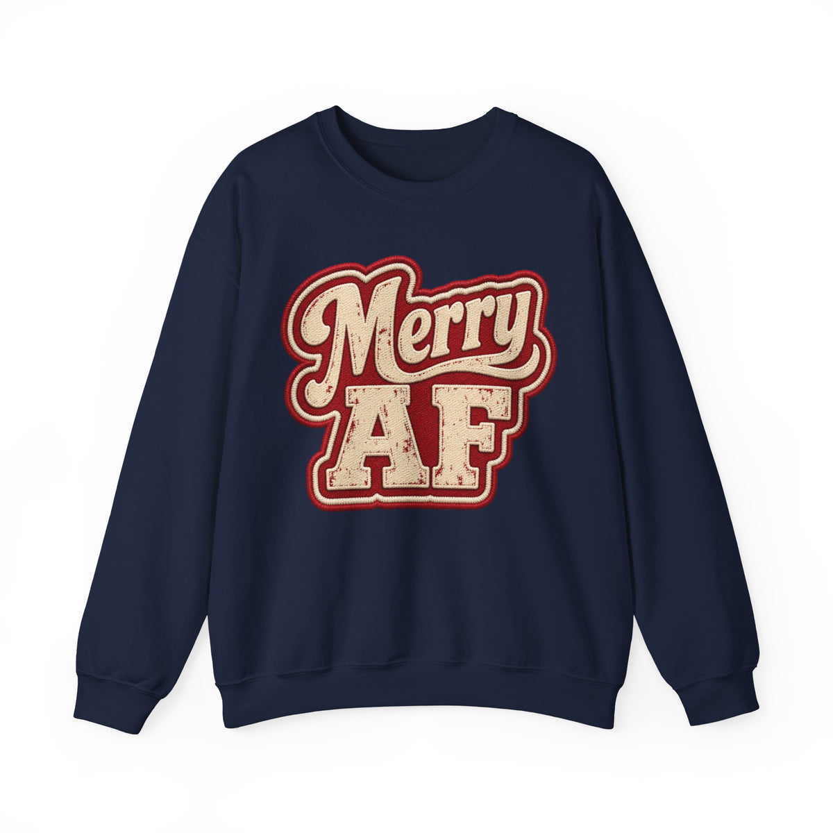 Merry AF Sweatshirt – Funny Retro Holiday Crewneck