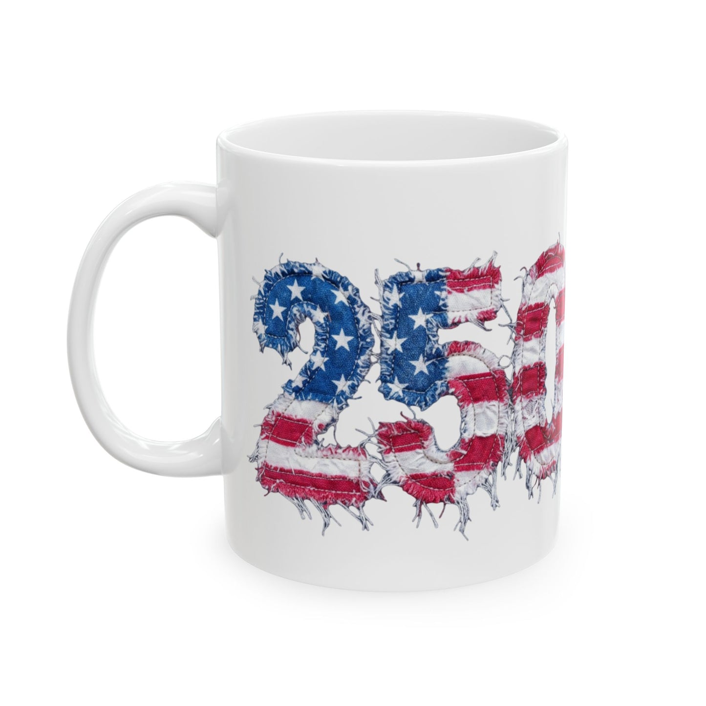 USA 2024 Flag Distressed Ceramic Mug — Patriotic Election Coffee Cup (11oz/15oz)