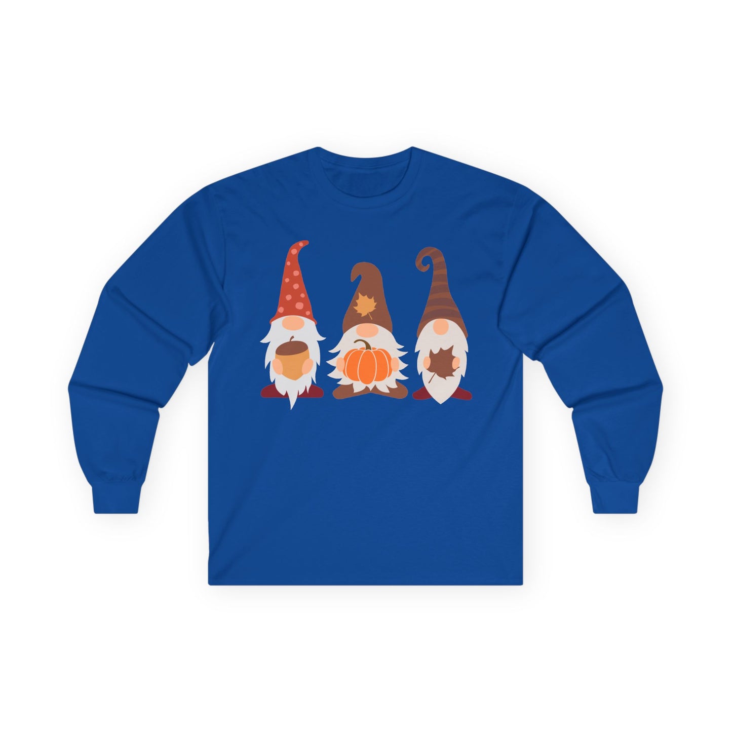 Fall Gnomes Trio Long Sleeve T-Shirt — Fall Pumpkin Gnomes Shirt