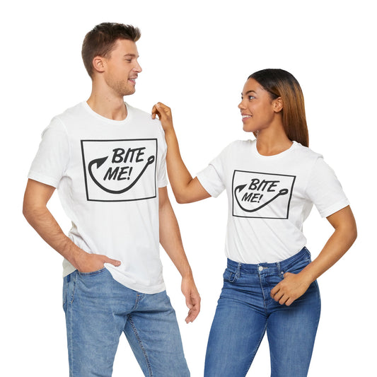 Fishing Hook Unisex Tee - 'BITE ME' Design