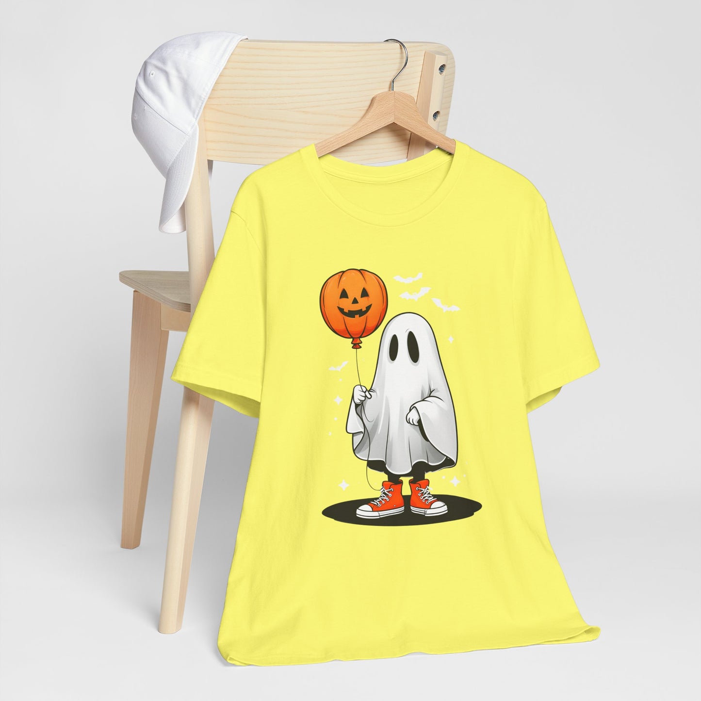 Ghost Tee with Orange Hightops and Pumpkin Balloon