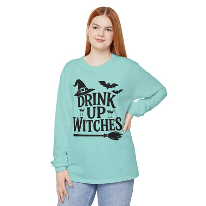 Funny Halloween Long Sleeve T-Shirt - Drink Up Witches