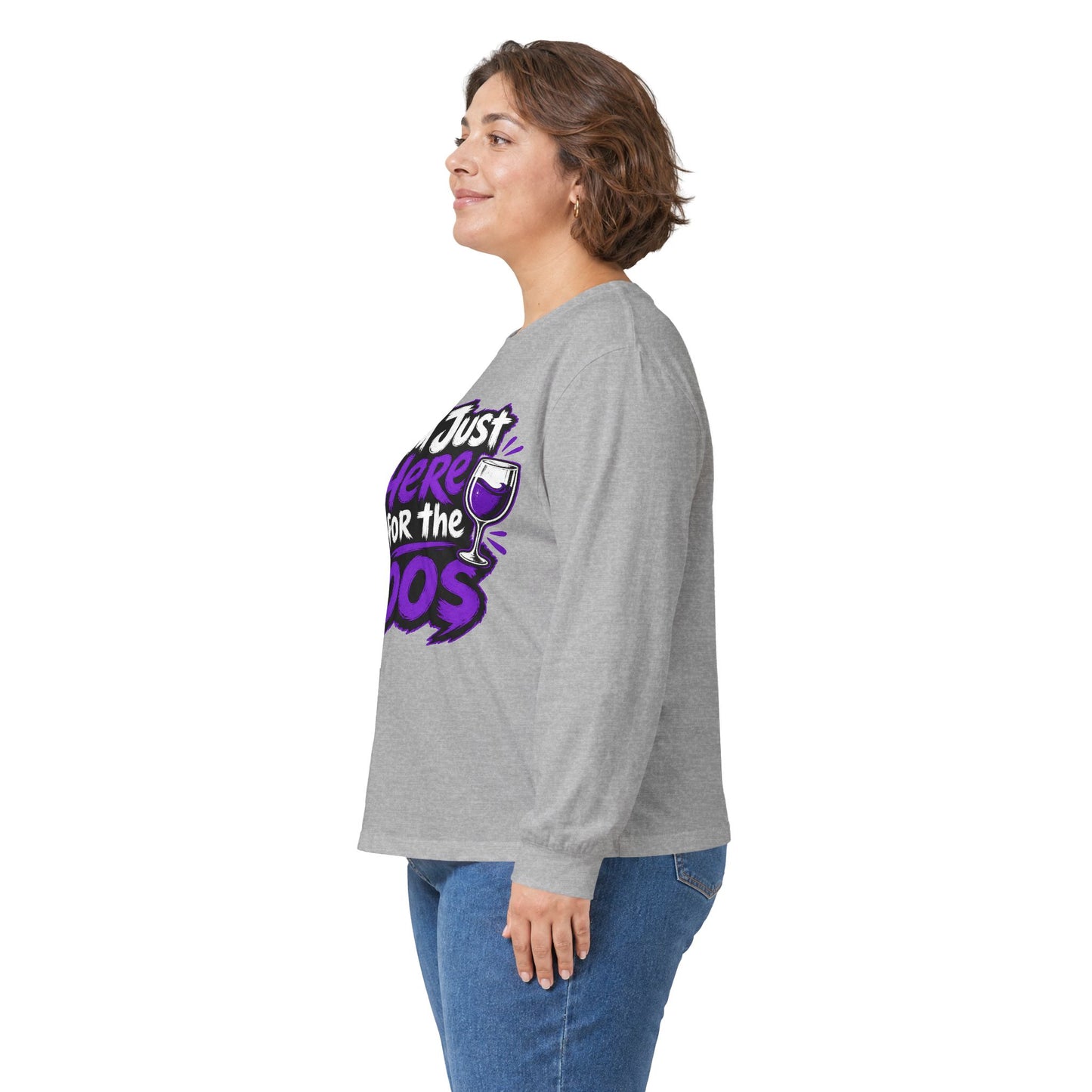 I'm Just Here for the Boos Halloween T-Shirt Ghosts & Cocktails Long Sleeve