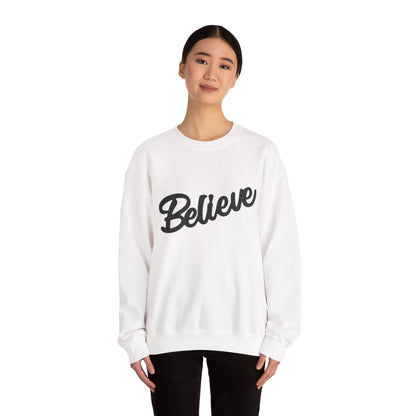 Believe Crewneck Sweatshirt — Inspirational Graphic CHRISTmas Pullover