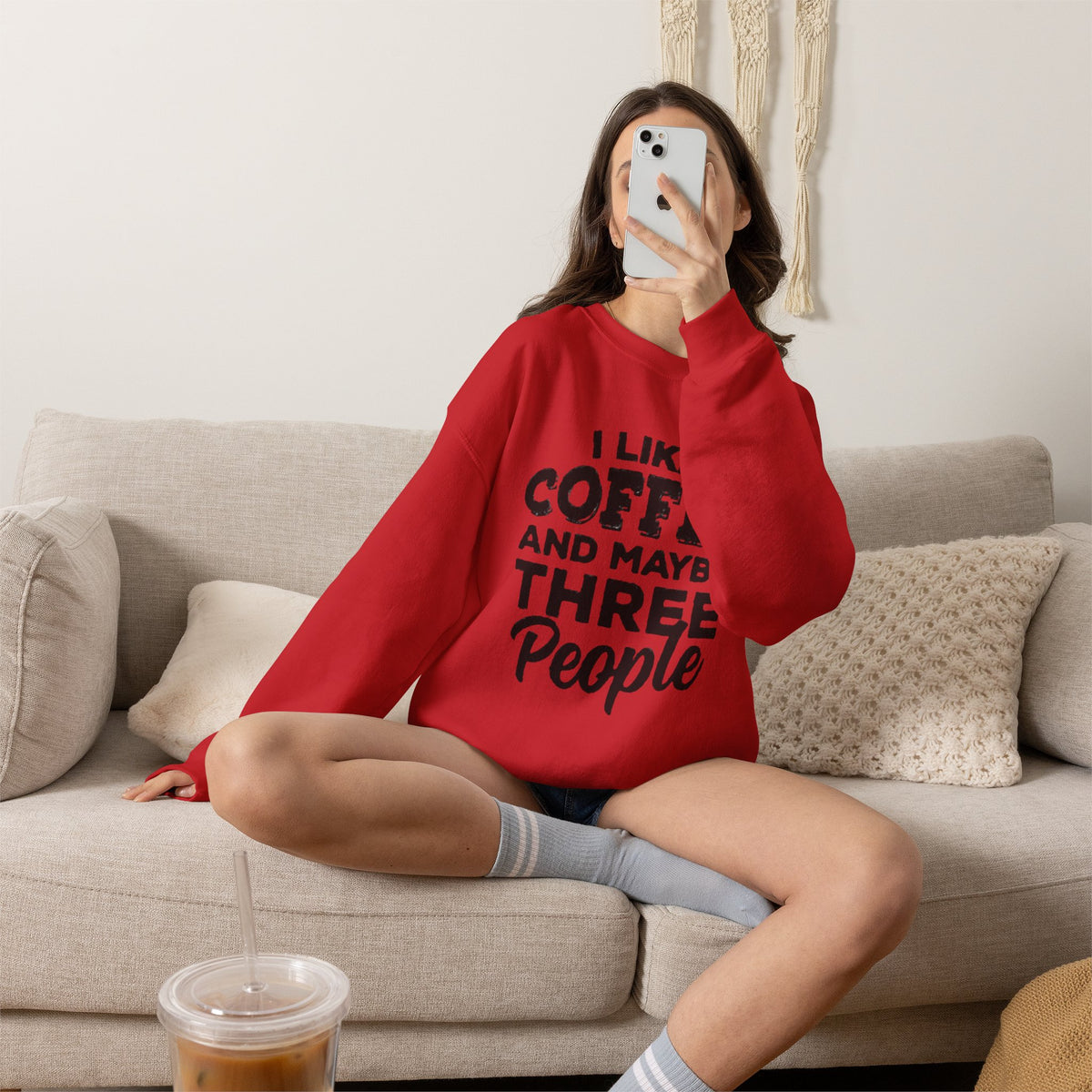 Coffee Lover Sweatshirt - I Like Coffee And Maybe Three People Sweatshirt