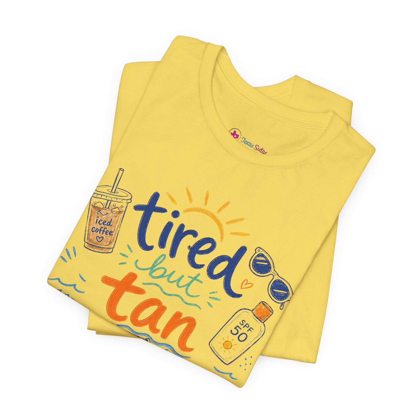 Tired but Tan Beach Graphic T-Shirt