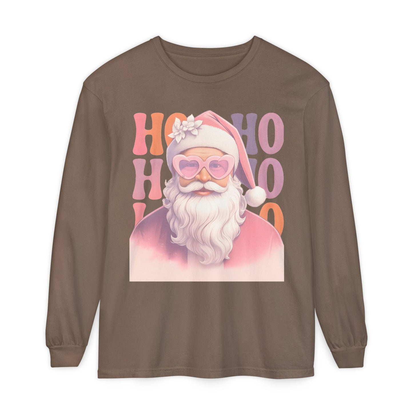 Christmas Santa HO HO HO Long Sleeve T-Shirt - Lots of Color Choices