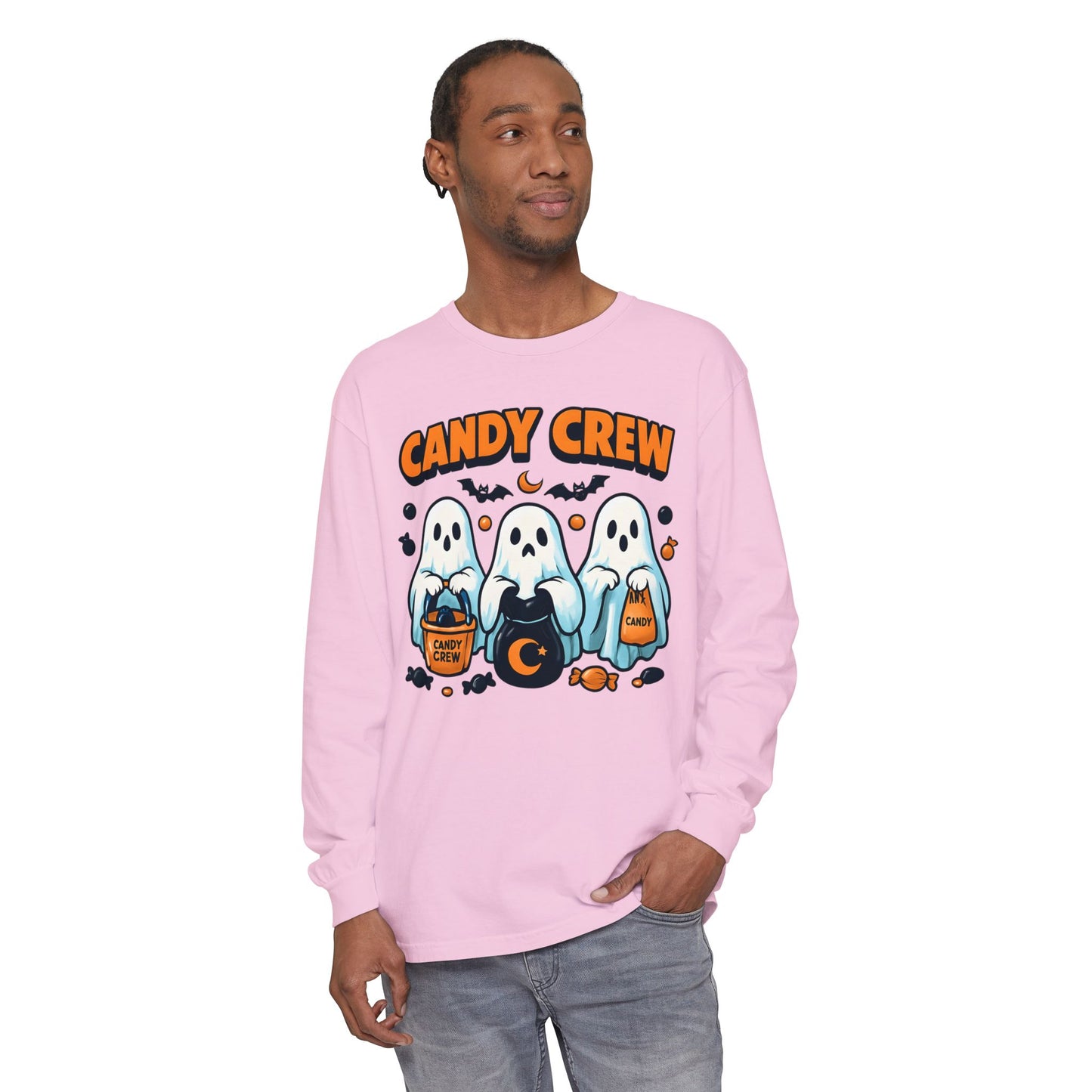 Halloween Ghosts Candy Crew Long Sleeve T-Shirt