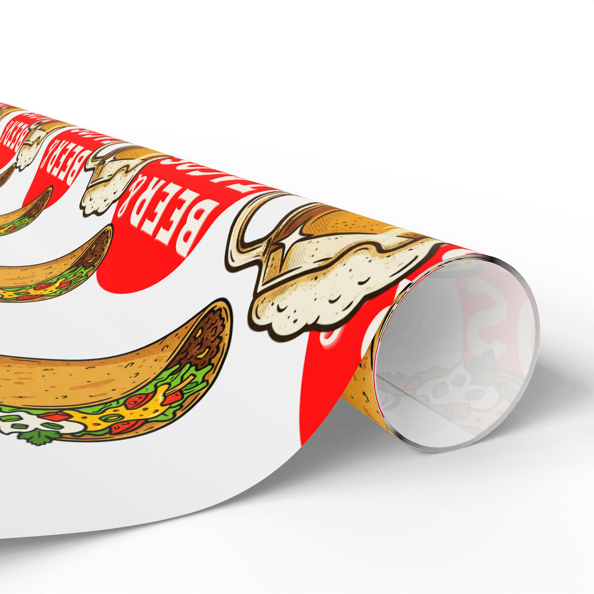 Beer & Tacos Wrapping Paper — Festive Christmas Holiday Gift Wrap