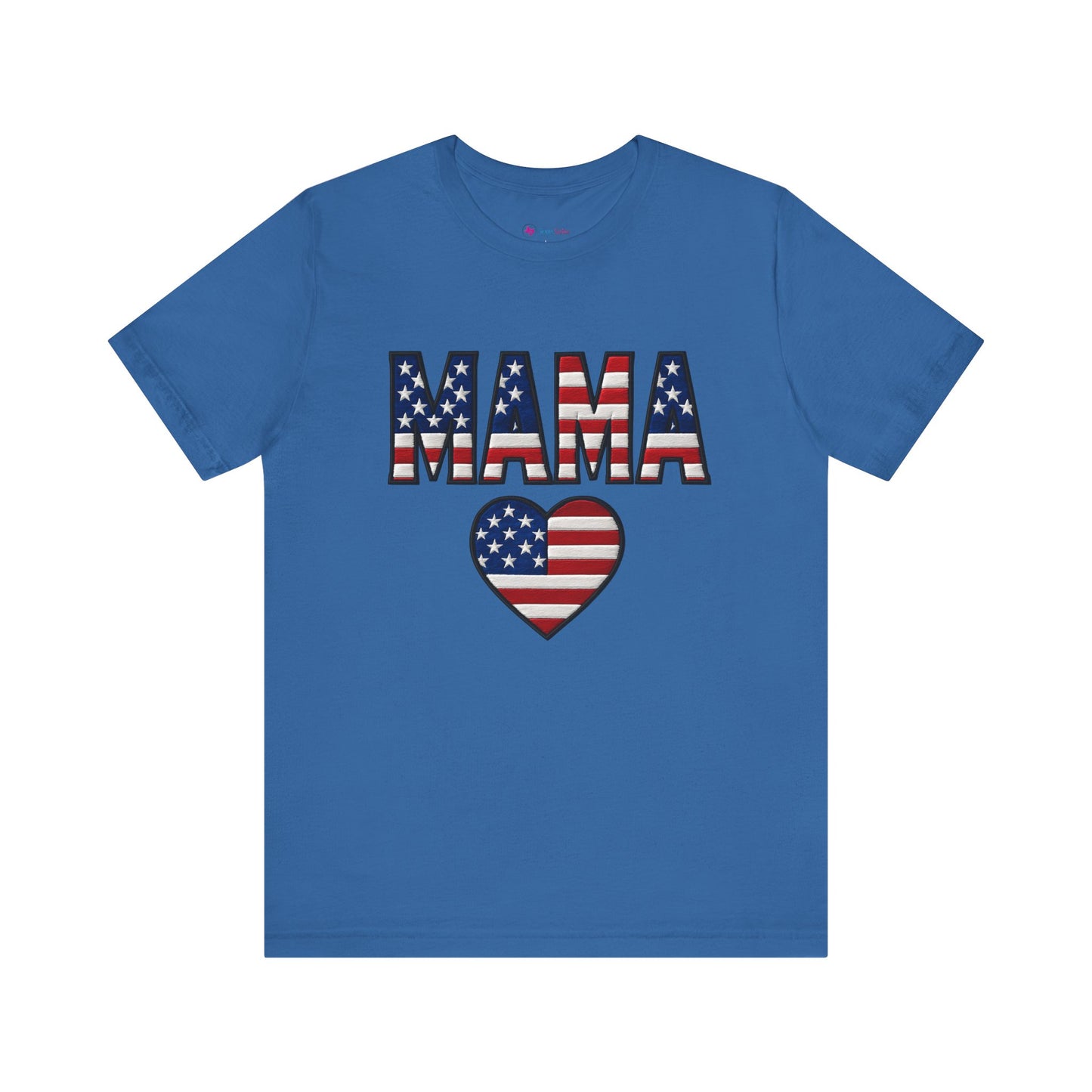 USA FLAG MAMA HEART T-SHIRT