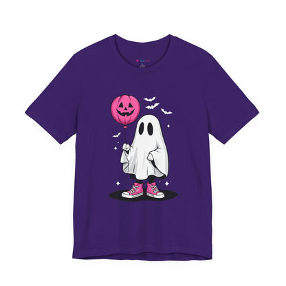 Ghost Tee with Pink Hightops and Pumpkin Balloon