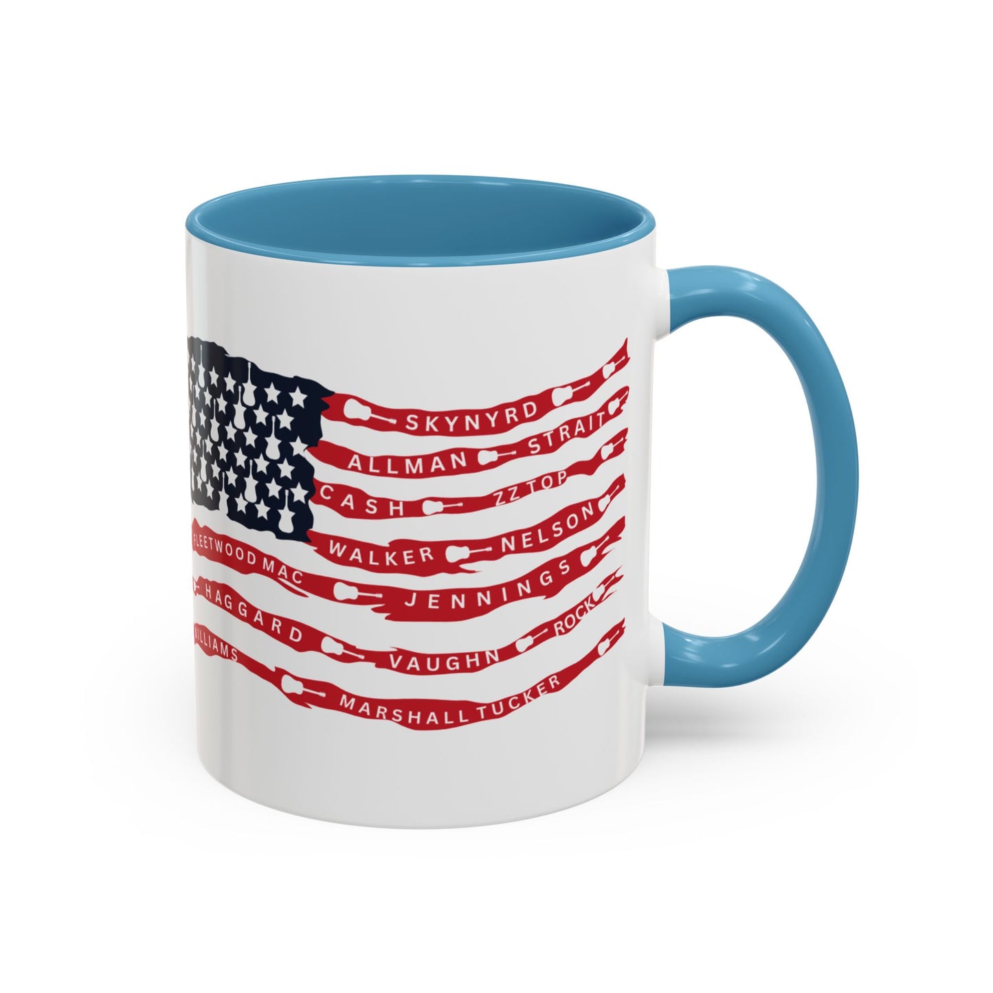 OG Southern Rock Bands & Country Greats USA Flag  Mug  11 or 15oz Coffee Cup