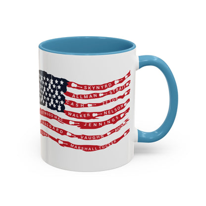 OG Southern Rock Bands & Country Greats USA Flag  Mug  11 or 15oz Coffee Cup